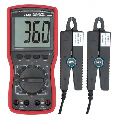 Xtester-ETCR4000 High Precision Handheld Double Clamp Digital Phase Voltmeter