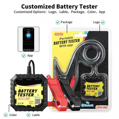 Musktool- BT1000 Car Battery Tester 12V 100-2000CCA Battery Tester Analyzer Digital Charging System Alternator Test for Car
