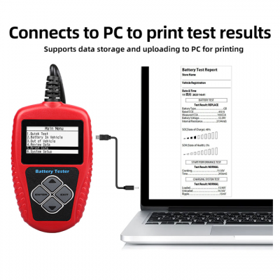 Musktool- BA101 DC12V Automotive Battery Test and Print Analyzer alternator Tester BA101 High precision automatic temperature compensation