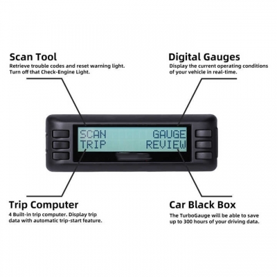 Musktool- TG4 OBD2EOBD Auto Scan Gauge Asian Car Diagnostic Tool Turbo gauge 4-In-1 Trip Computer TG4