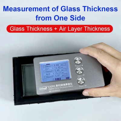 Musktool- LS201 Digital Hollow Glass Thickness Meter Gauge Double Triple Glazing Measuring Tool Laser v