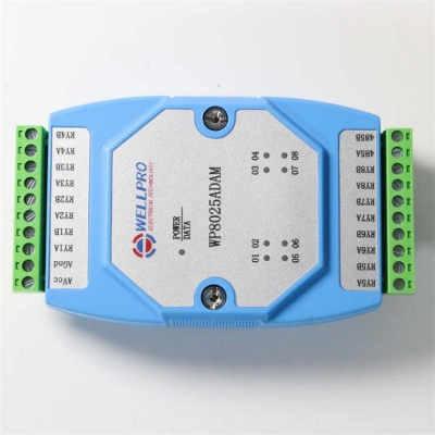 Musktool- WP8025ADAM 8-Channel Wellpro  RS485 MODBUS RTU Communications relay SPST output module isolated