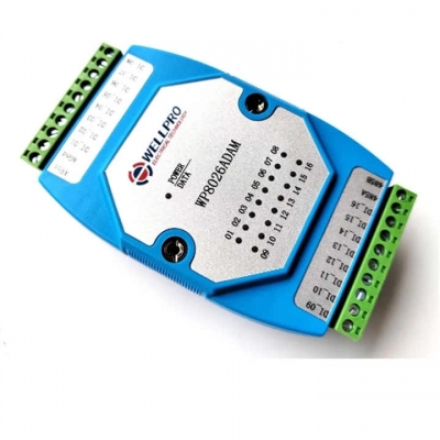 Musktool- WP8026ADAM 16 Channel WELLPRO DI MODBUS RTU Communications Digital Input Module Optocoupler Isolated