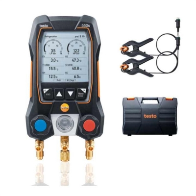 Musktool-Testo 550s Basic Kit Smart Digital Manifold With Fixed Cable Clamp Temperature Probes