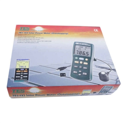 Musktool-Handheld Solar Power Meter Tester TES-132 400-1Knm Range 2000W/m2 & 634Btu/(ft2h) Data Logger SD Card 2G USB TES132