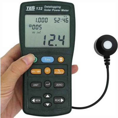 Musktool-Handheld Solar Power Meter Tester TES-132 400-1Knm Range 2000W/m2 & 634Btu/(ft2h) Data Logger SD Card 2G USB TES132