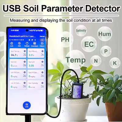 Musktool-RS235 Sprint Professional Soil Sensor USB Soil NPK/PH/EC Analyzer Moisture Nutrient Sensor For Agriculture