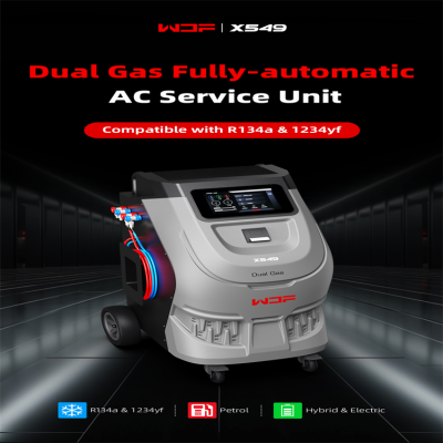 Musktool-X549 Dual Gas Fully Automatic A/C Service Unit Gas Charger Air Conditioner AC Car Machine 1234A AC Recovery Machine