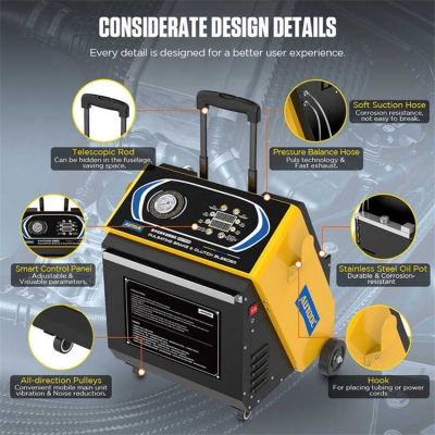 Musktool-AUTOOL AST618 110V220V Universal Trolley Pulsating Smart Brake Fluid Oil Exchanger Tool Machine