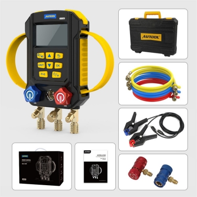 Musktool-AUTOOL LM160 Low Pressure R410 R1150 R123 R1233zd R1234yf R124 R125 R142b R161 Digital Manifold Refrigeration Tools Gauges