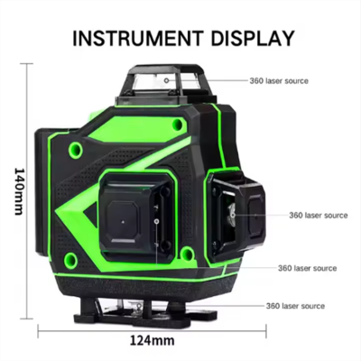 Musktool-4D16 Professional Self-Leveling Green Laser Level 360 Degree Horizontal Vertical Super Powerful 4D16 Green Beam Laser