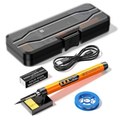 Musktool- ES1000 Power 10 Watt Digital Display Adjustable Temperature 300 °C/572 °F ~ 450 °C/842 °F Mini Cordless USB Electronic Soldering Iron Kit