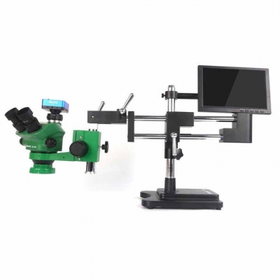 Musktool- RL-M5T-STL2 Trinocular Stereo Microscope + RL-033D Light Source + 0.5ctv Adapter + MC1 4k HD Camera for Cell Phone Printed Circuit Board Repairs