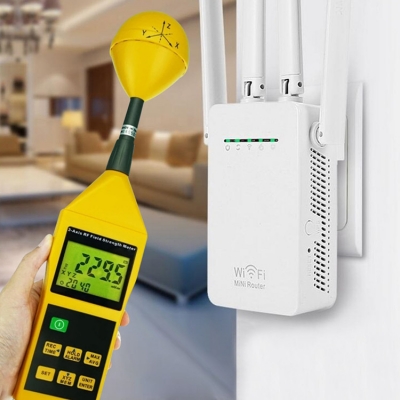 Musktool-3-Axis Triaxial RF Field Meter 10MHz to 8GHz Field Strength Detector Tester W Tripod Mounting & Alarm Electromagnetic Radiation