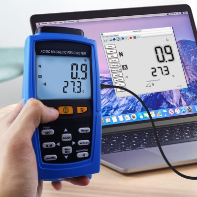 Musktool-AC/DC Gaussmeter Magnetic Field 3000mT  Strength Meter Teslameter Magnetometer