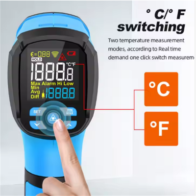 Musktool-40-1600C Pyrometer Infrared Thermometer Gun Temperature Measurement Electronic Hygrometer Digital Industry Thermometer