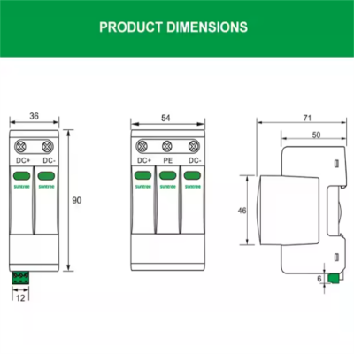 Musktool-SUP2-DC-CE TUV Solar PV DC SPD Electric Surge Protector 20KA-40ka Solar Surge Protective Device 600/800/1000/1200/1500V