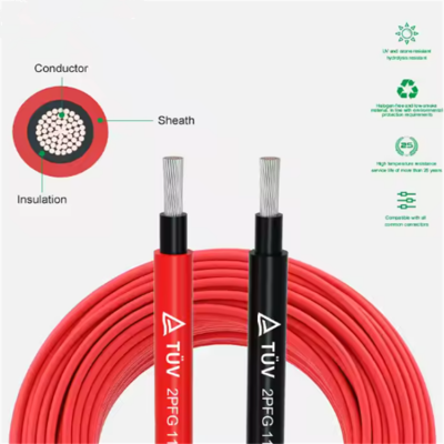 Musktool-PV-2x4mm2-Solar Industrial PV Interconnect Cables 6/10/16mm2 Tinned Copper Single-core Cable With a Service Life of 25 Years