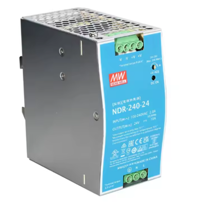 Musktool-NDR-240-24 240W 24V 10A Din Rail Switching Power Supply for Industrial Applications Wholesale Mean Well