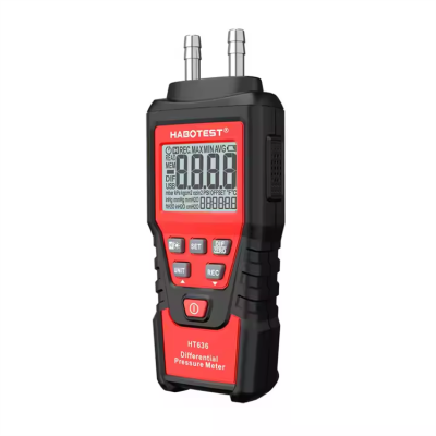 Musktool-HABOTEST HT636 Digital Pressure Gauge Manometer Air Pressure Meter Differential Pressure Gauge Air Precision Kit Detector Meter