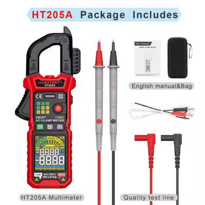 Musktool-Habotest HT205A 6000 Counts High Performance Measure Inrush Current Non Contact Voltage True RMS AC DC Smart Digital Clamp Meter