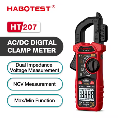 Musktool-Habotest HT207A 2000 Counts Digital Clamp Meter AC DC Voltage and Current Electrical Installation and Maintenance