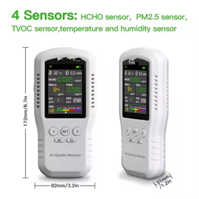 Musktool-T-Z01pro-Bosean Portable CO2 Pm2.5 Detector Handheld air Quality Monitor Pm2.5 Hcho Temperature Detector Pm2.5 Pm10 Tvoc Hcho Monitor