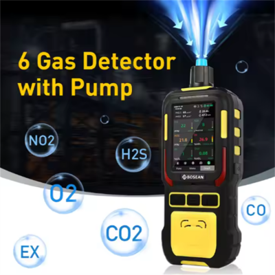 Musktool-k-600m1-For Bosean Portable 6-in-1 Gas Analyzer Detector Handheld NH3 and Methane Leak Detector with Pipe Pump for Ammonia Detection