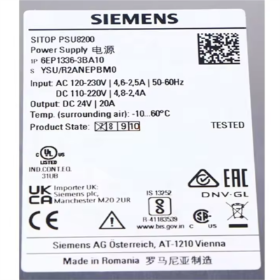 Musktool-SONGWEI CNC 6EP13363BA10 SIEMENS SITOP PSU8200 Power Supply DC 24V/20A PLC Controller Module New and Original 6EP1336-3BA10