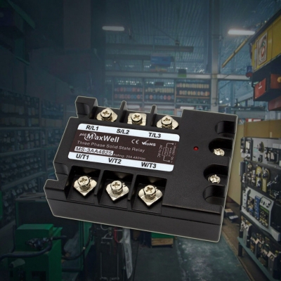 Musktool-MS-3AA4825-Three Phase 25A Industrial Solid State SSR Relay 90-280VAC Input 24-480VAC Output High Power Contact for MotorHeater Control