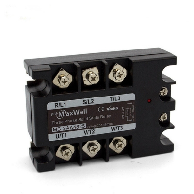 Musktool-MS-3AA4825-Three Phase 25A Industrial Solid State SSR Relay 90-280VAC Input 24-480VAC Output High Power Contact for MotorHeater Control