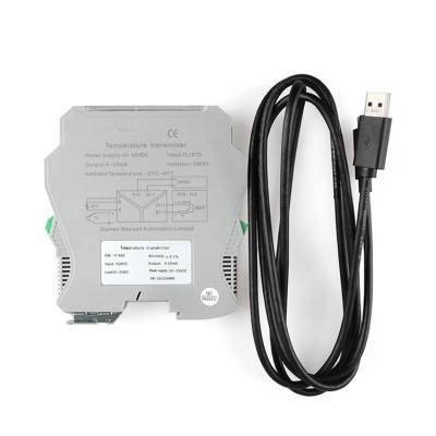 Musktool-TT-313Dual Input and Dual Output Temperature Transmitter Transducer Din Rail Mountable with programmable software