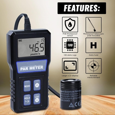 Musktool-PAR414 PAR Meter digital split type luminous flux meter IP68 waterproof probe spectral illuminance meter
